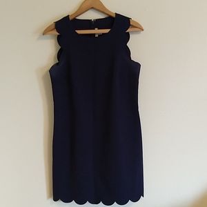 J. Crew Blue Scalloped Dresss